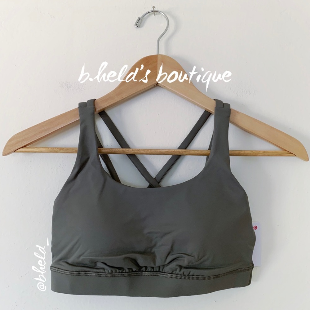 lululemon Energy Bra in Grey Sage Green Neutral Size 4 Brand New NWT - Picture 3 of 13